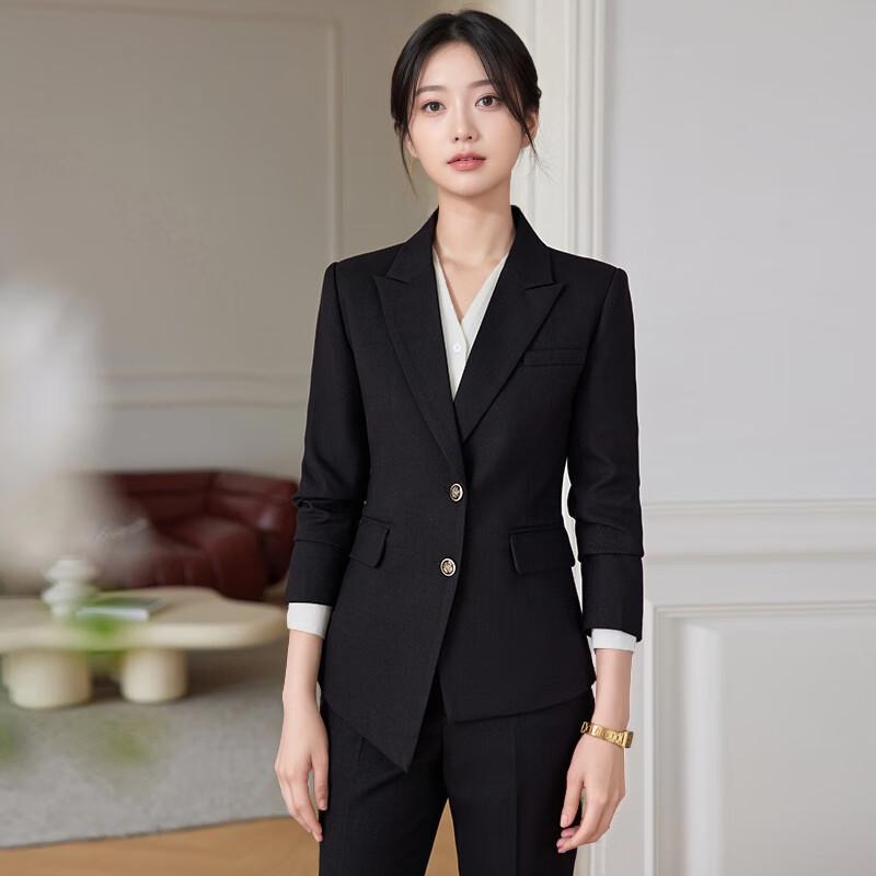 Tluoman knitterfreies Damen-Blazer-Anzug-Set