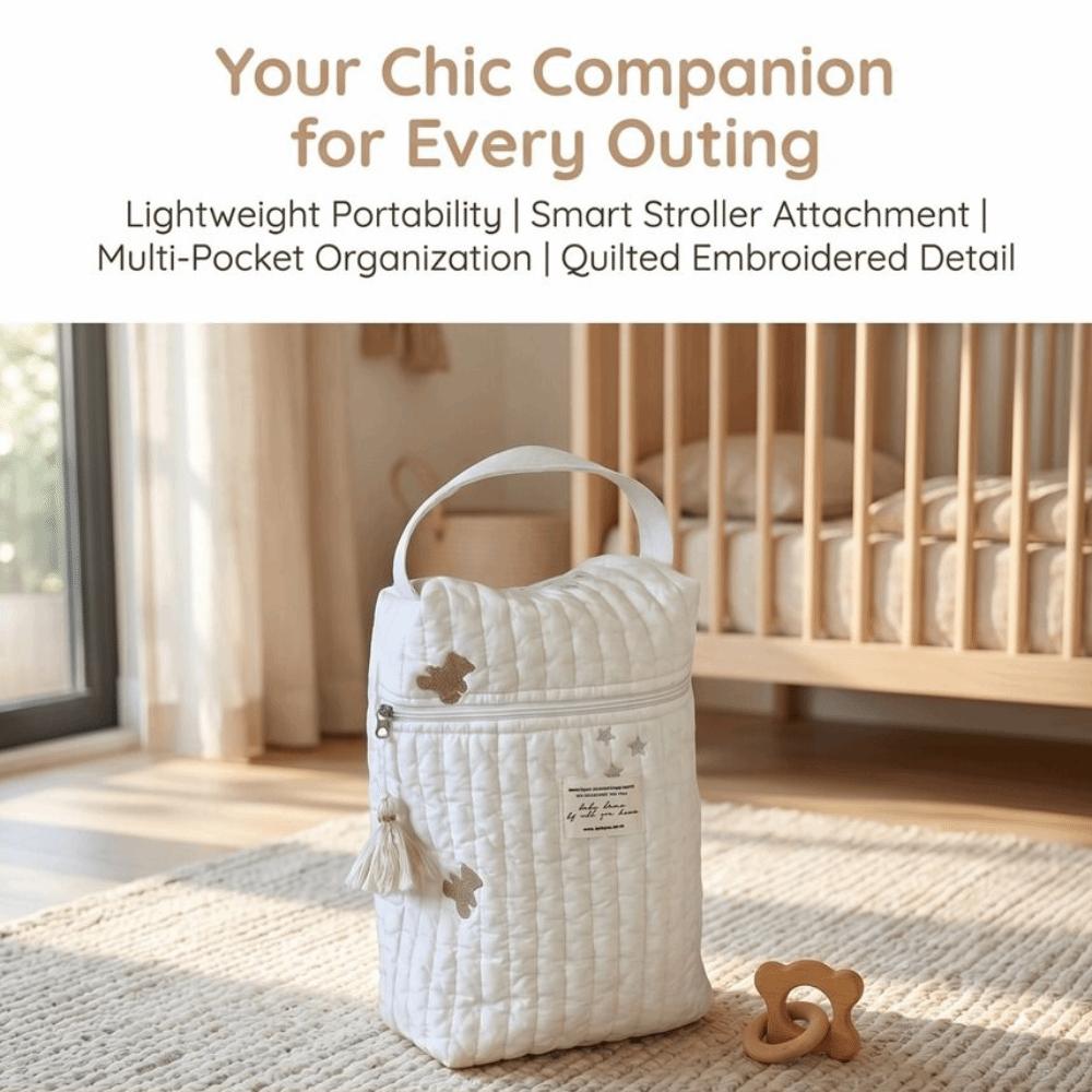 Quilted Baby Diaper Bag Large Capacity Embroidery Mommy Bag Handbags Diaper Organizer Newborn