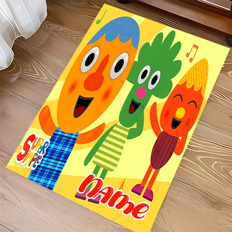 Custom Personalization Super Simple Songs Print Area Rug - Soft, Washable Non-Slip Indoor Mat,Living Room,Home&Office Decorative Rug