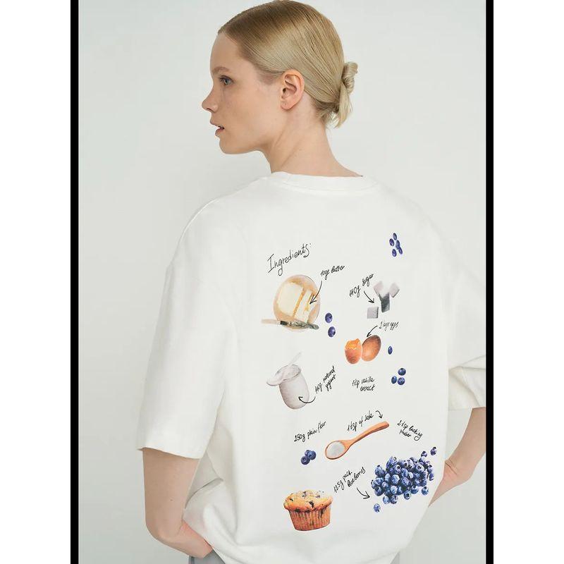 Western Style Fashion Casual Loose round Neck Print T-shirt Top Printed Cotton T-shirt Top