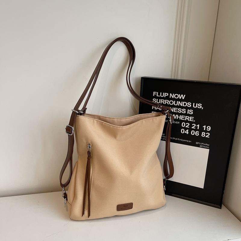 Student Class Canvas Bag Women's 2025 New Spring Large-capacity Backpack Commuter Shoulder Underarm Tote Bag