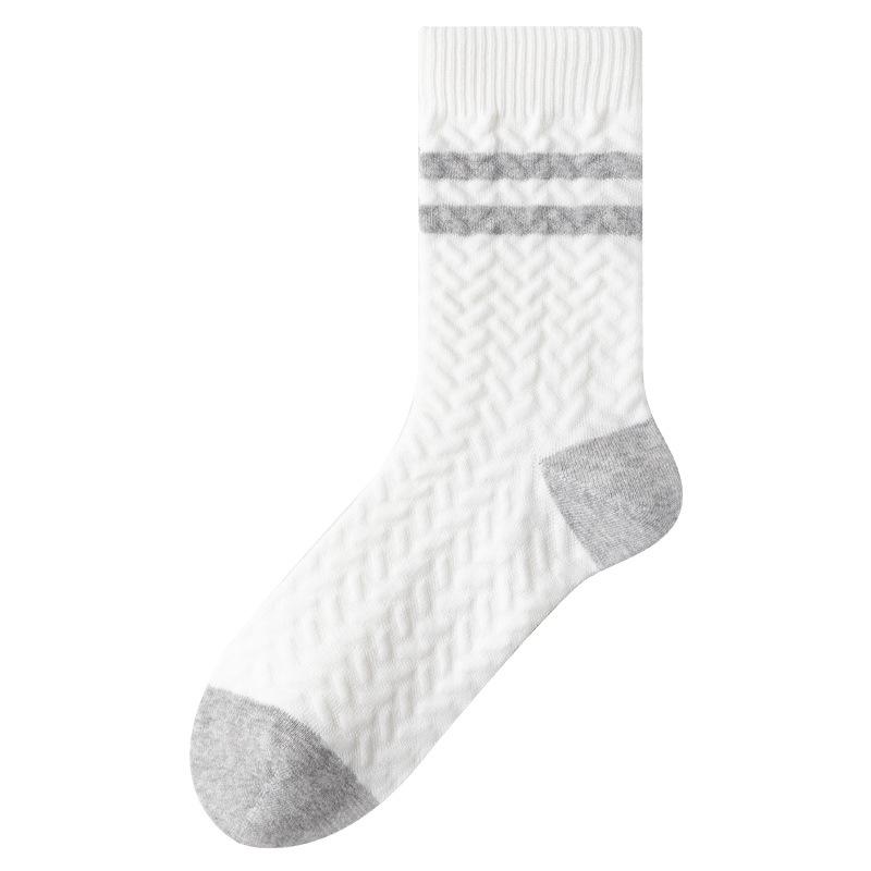 Herren Knochenlose Verdickte Reine Baumwolle Lange Socken, Winter Mid-Calf Socken, Baumwolle Antibakterielle und Deodorierende Baumwollsocken für den Winter