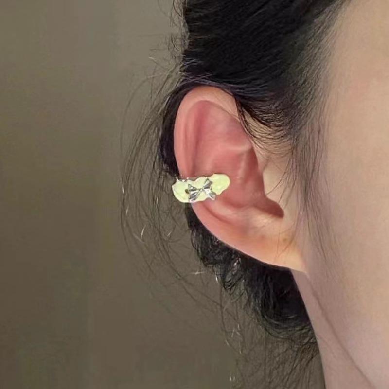 Sweet Colorful Zircon Ear Cuff Ear Clip for Women No Pierced Candy Color Geometric Earcuff Ear Wrap Earcuff Clip Wedding Jewelry