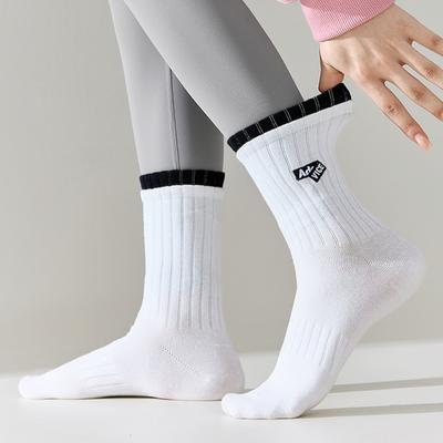 5 Paar Weiße Socken Damen Mid-Calf Sport Nahtlose Socken Baumwolle Anti-Fuß Sommer Baumwolle Damen Socken