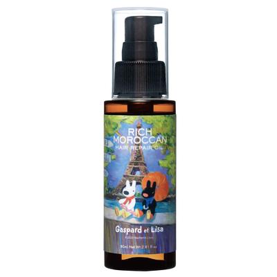 Rich Moroccan Hair Repair Oil [80ml / Approx. 3-Month Supply] Lisa & Gaspard Design Bottle, Argan Oil (Made In Japan), Leave-In Hair Oil