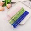 15 PCS Reusable Glass Straws, 8 Inch X 0.3" Thread Pattern Design Colored Drinking Straws, Include 12 Straight Straws, 2 Cleaning Brushes, 1 Bag