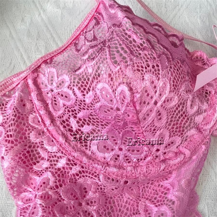 Lingerie Set Backless Women Sheer Floral Lace Strappy Bodysuits Erotic Fancy Sexy Underwear Sexy Flower Jumpsuits Exotic Apparel