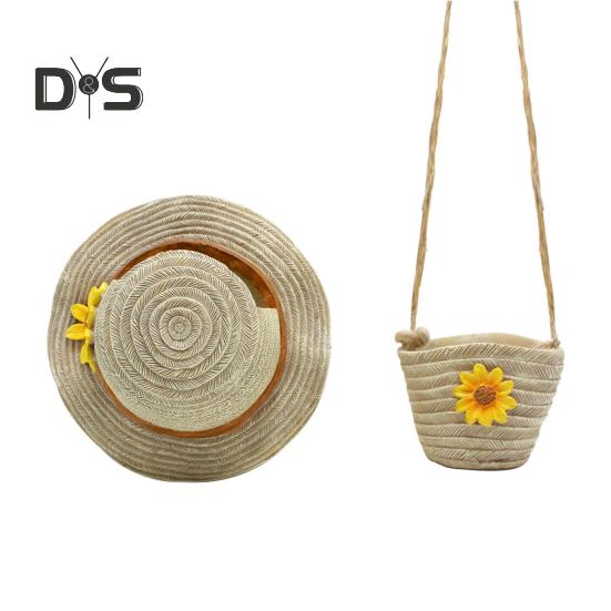 

Настенный цветочный горшок в стиле бохо для фермерского дома, соломенная шляпа, сумка на плечо, цветочный горшок, смоляной горшок для растений бонсай, для внутреннего и наружного балкона, садовый декор, суккуленты, сухоцветы Sets