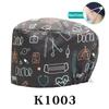 Cartoon Printed Nursing Caps Men Women Medical Hats Adjustable Long Hair Pet Dental Clinic Doctors Scrub Hat