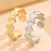 Ocean Series Shell-Open Stainless Steel Ring: Trendy Vacation Style for Women