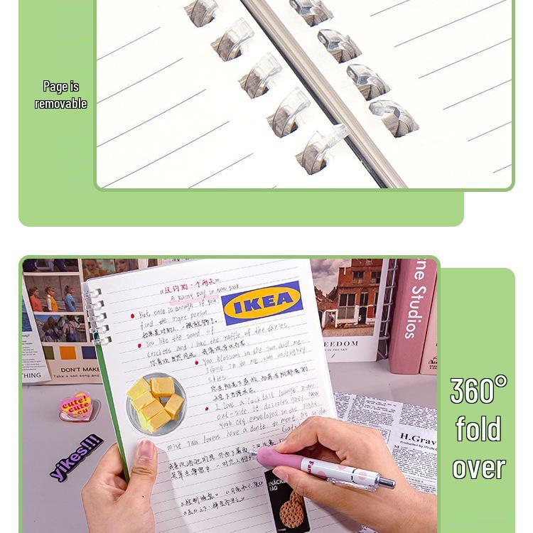 Stay Inspired! Ergonomic B5 Lined Notebook with Removable Binder for High School Use