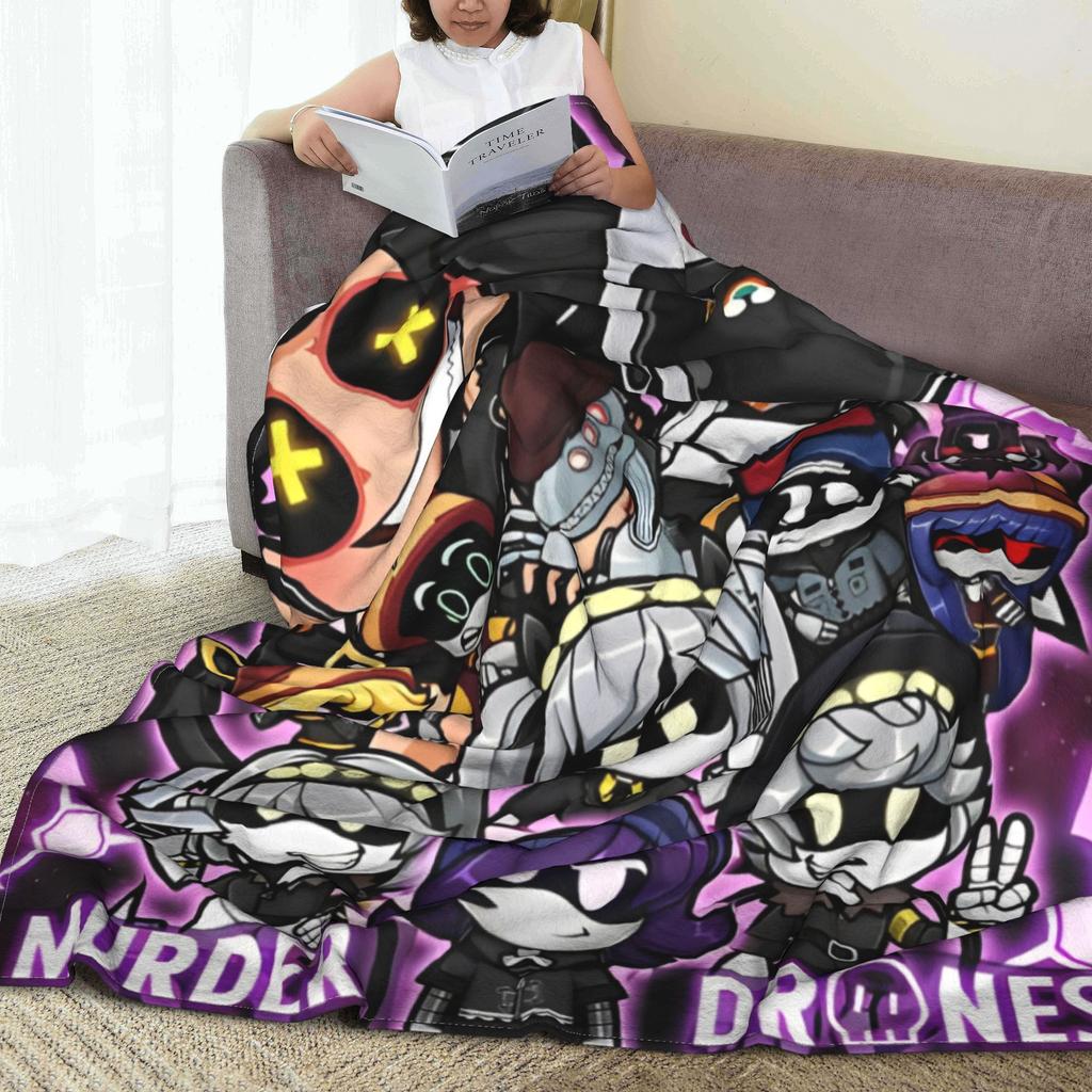 Chibis Murder Drones Throw Blanket for Couch Uzi Doorman Fuzzy Soft Plush Blanket 50x60 Inches Multiple Sizes Bedspread
