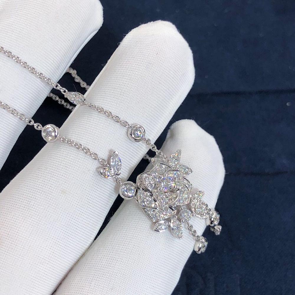 S925 Sterling Silver Elegant Rose Necklace – Minimalist Micro-set Design for Women