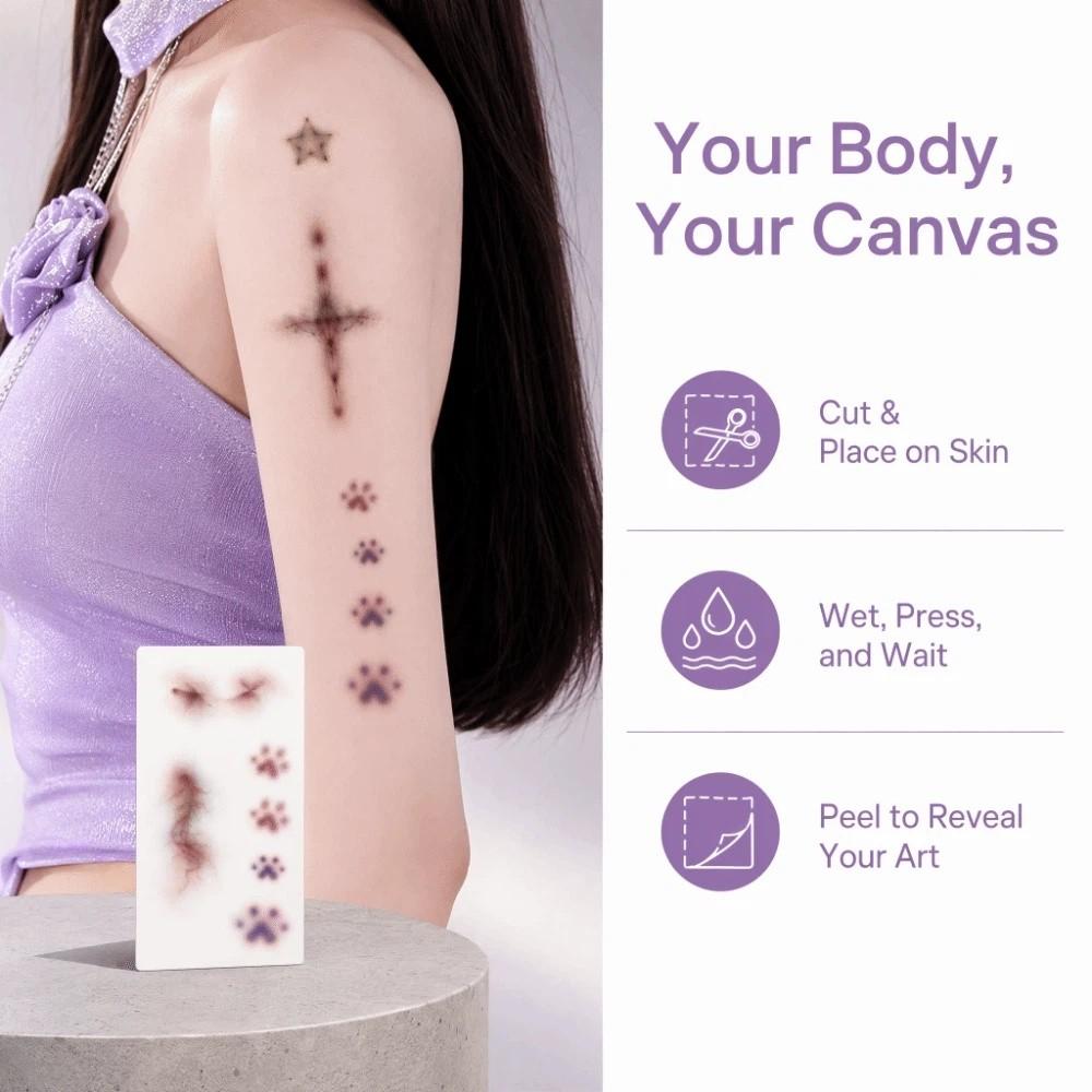 Cross Body Art Tattoo Sticker Cat Paws Cosplay Props Waterproof Bruise Tattoo Sticker Halloween