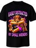 1 st Rolig Lättdistraherad av Små Kor Korvhund Grafisk T-shirt Sm Tungvikt Retro Humoristisk Hundälskare med Korv Hot Dog Design Lös Passform Runt