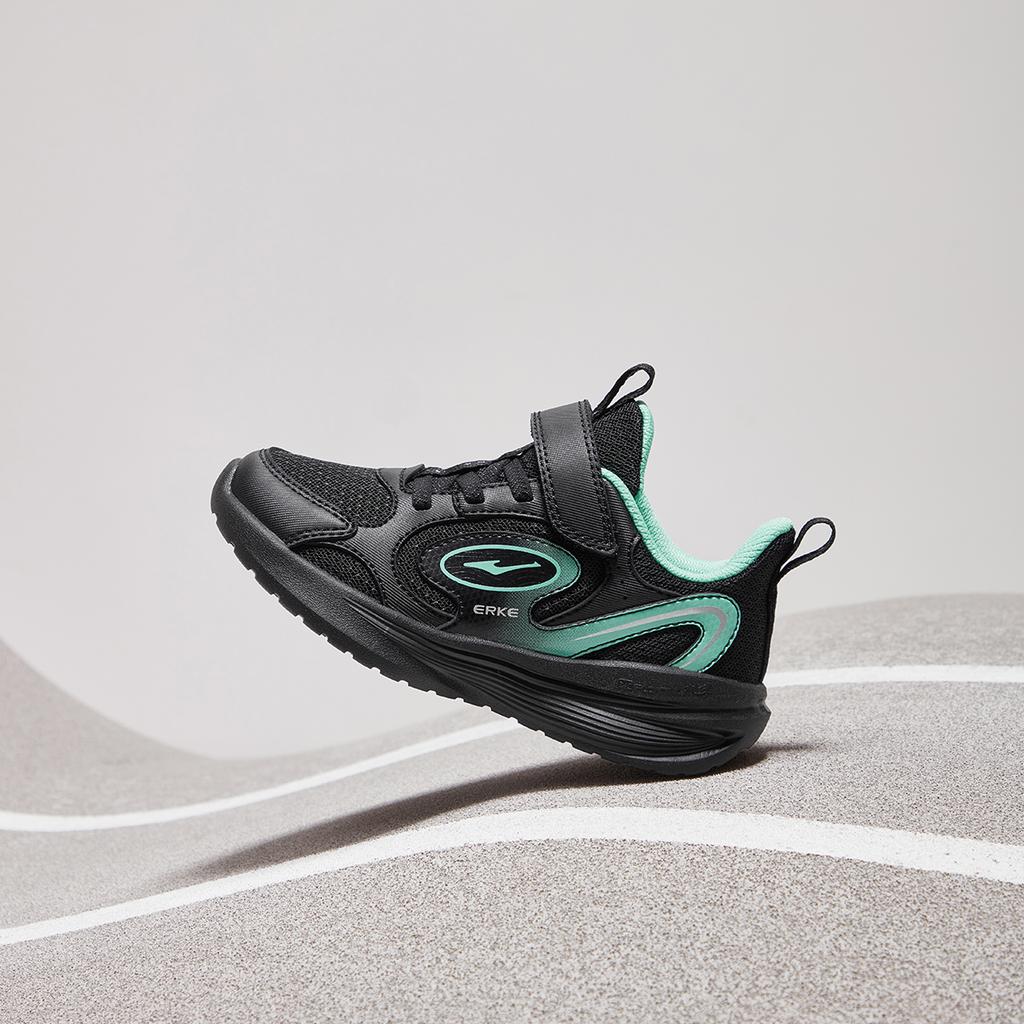Erke Kids Cloud Running Shoes Kids Sneakers Black Blue 65125103020-009