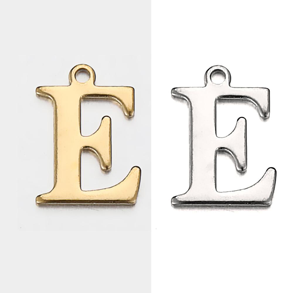 20pcs Stainless Steel Gold Letter Charm Initial Charms Alphabet Beads Pendants Assorted for Bracelet Necklace Jewelry Making DIY