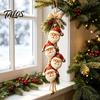 Vintage Wooden Holiday Decor Santa Claus Hanging Ornament, 2D Flat Pattern Sign with Jute Indoor Xmas Shop Wall Rope And Bell, Door Hanger for