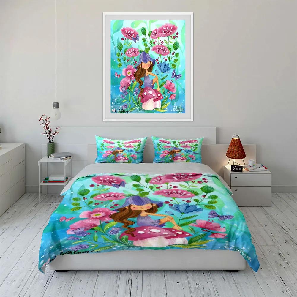 Fairy Garden Decor Set Multiple Sizes Kid's and Adults' Bedroom Exquisite 3PC Bedding Set Gift