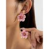 1 Pair Cute And Chic French Design Gradient Tie Dye Rose Flower Stud Earrings Suitable For Women For Daily Wear Dates Vacations