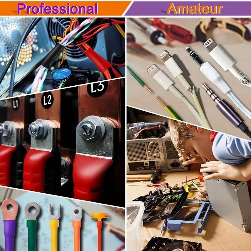 127 Black and Red Heat Shrink Tubing 2:1 Classification Polyolefin Tubing Automotive Cable Conduit Winding Kit