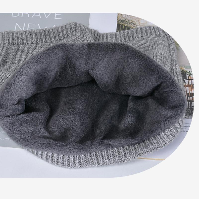 Children's Cap Winter Velvet Scarf Suit Knitted Wool Cap Boys Warm Ear Protection Cap Skullies Beanies Sleeve Cap