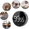 Digital Kitchen Timer Pomodoro Timer Rotating Dial Count Up Down with Magnetic Back 3 Preset Times Large LED Display