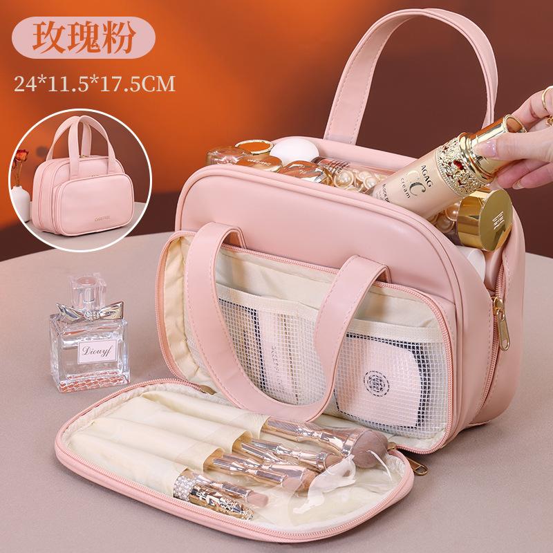 Large capacity multi-functional partition storage cosmetic bag portable travel cosmetic case wash bag