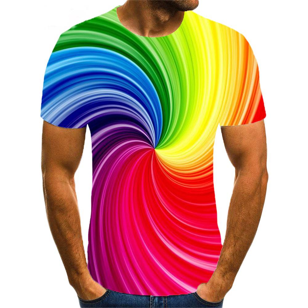 Rainbow 3D Printed Men's Sportive Breathable T-Shirt Street Outdoor Fashion Casual Wear Y2K, Harajuku - Children's Clothing Top