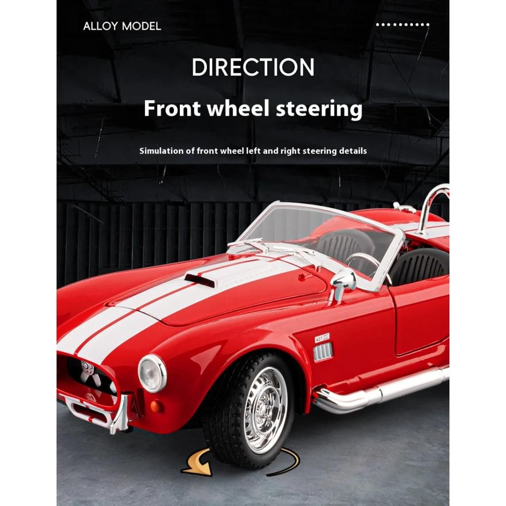 1/22 Ford Cobra Convertible Supercar Alloy Model, Exquisite Desktop Ornaments, The Best Collection for Car Model Enthusiasts