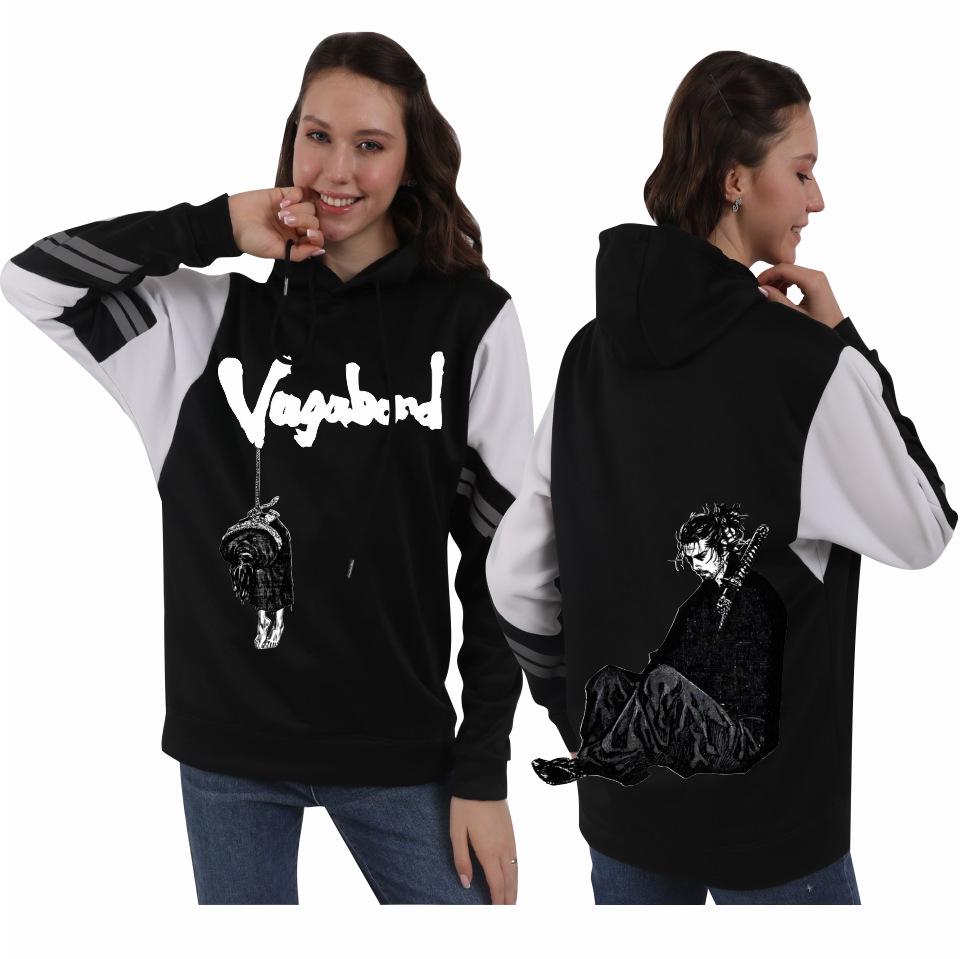 Vagabond Miyamoto Musashi Unisex Patchwork Fleece Hoodie for Autumn/Winter