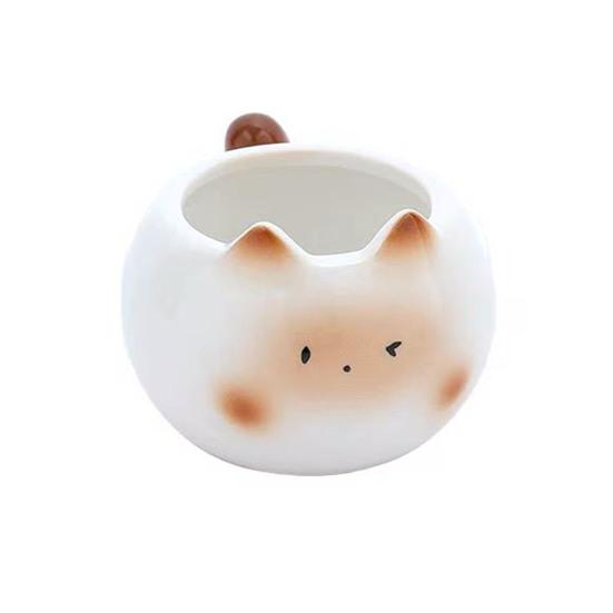 Ceramic Coffee Mug 210ml Cute Cat Espresso Cup with Tail Handle Microwave Dishwasher Safe