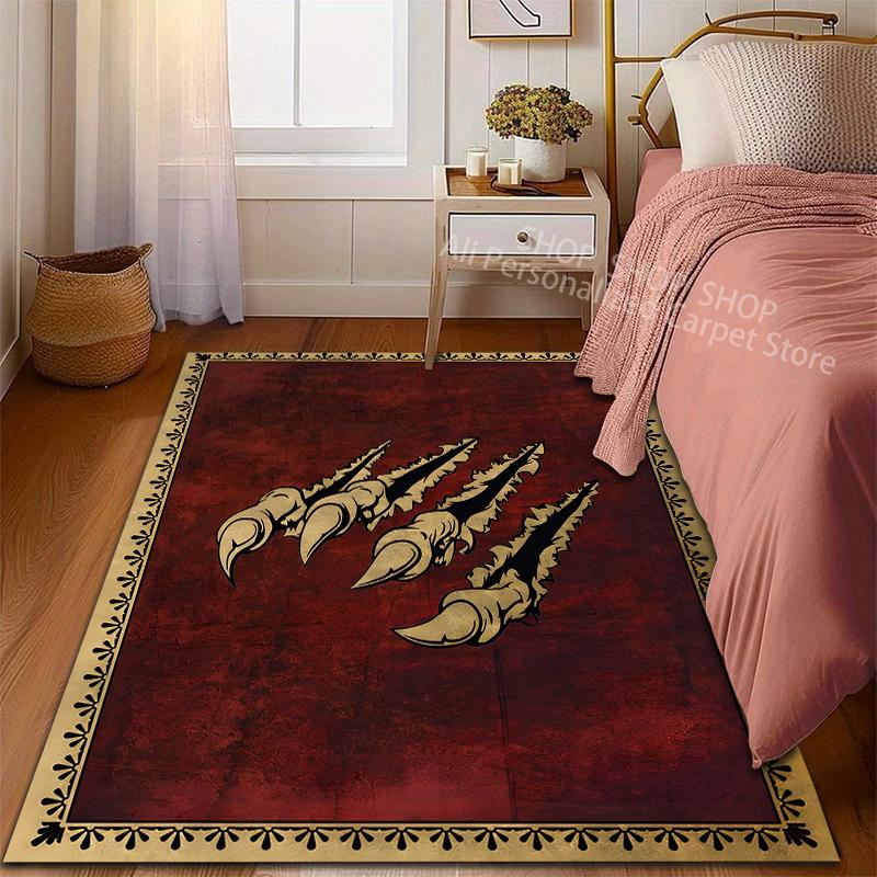 Mehrere Größen Drachen Spielkarten Bedruckter Teppich für Wohnzimmer Schlafzimmer Sofa Heimdekoration Rutschfeste Bodenmatte Moderner Teppich
