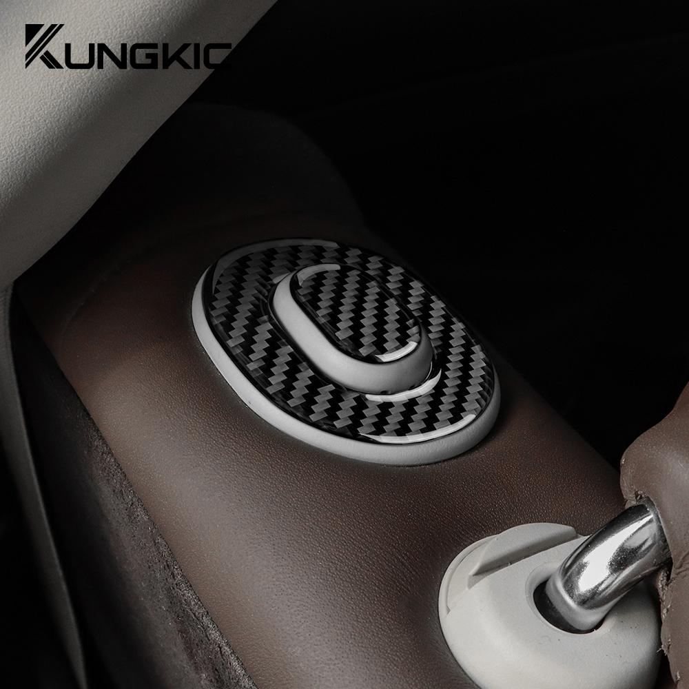 Real Soft Carbon Fiber Sticker For Fiat 500 2008 2009 2010 2011 2012 2013 2014 2015 Car Rear Seat Folding Panel Accessories