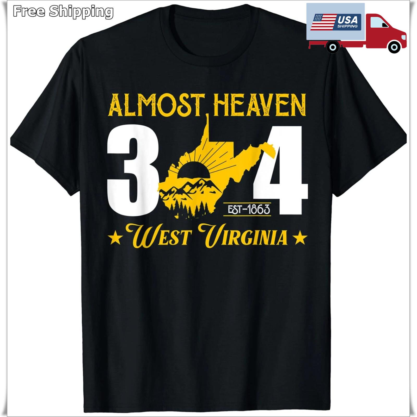 NEW LIMITED Vintage Almost Heaven 304 West Virginia Map T-Shirt M