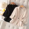 2024 Plus Size Women’s Casual Linen Jacket - Seven-Sleeve Summer Style