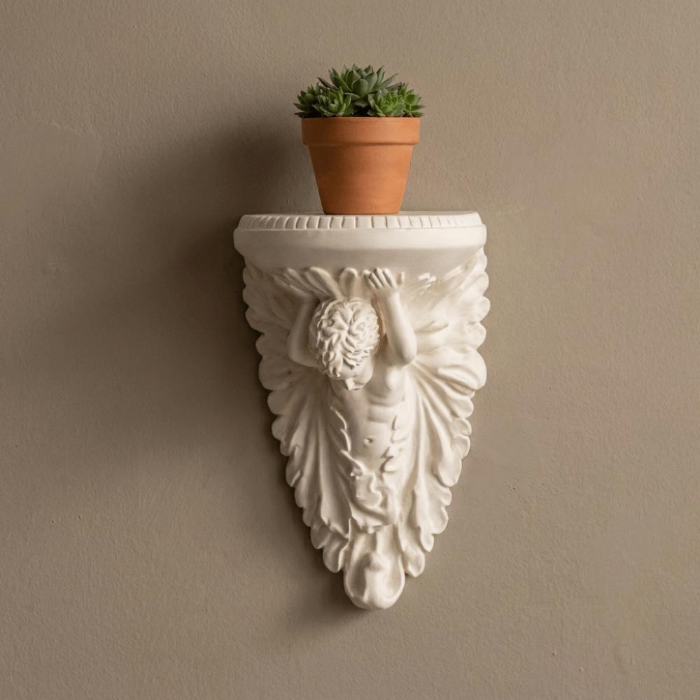 3D Printed Angel Floating Shelf European Style Decorative Wall Bracket Wall Storage Rack  Entryway