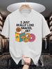 Unisex Crew Neck Tee Snacks Donuts Drink Letter Graphic Print Soft Cotton Loose Breathable Short Sleeve Summer Casual Street Tops