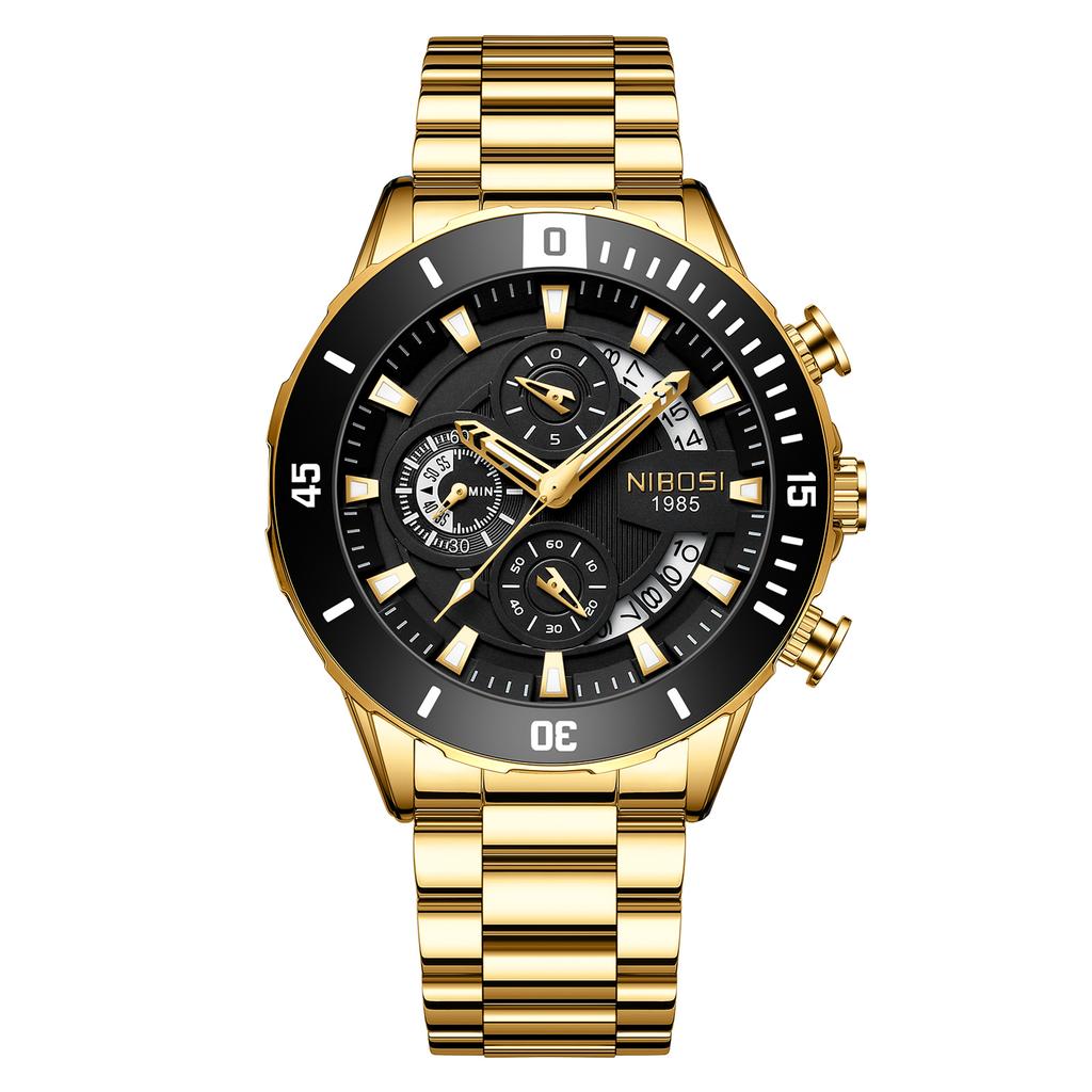 Fashion Brand Men'S Solid Steel Belt Business Watch, Waterproof Calendar Large Scale Hour Scale Men'S Quartz Watch