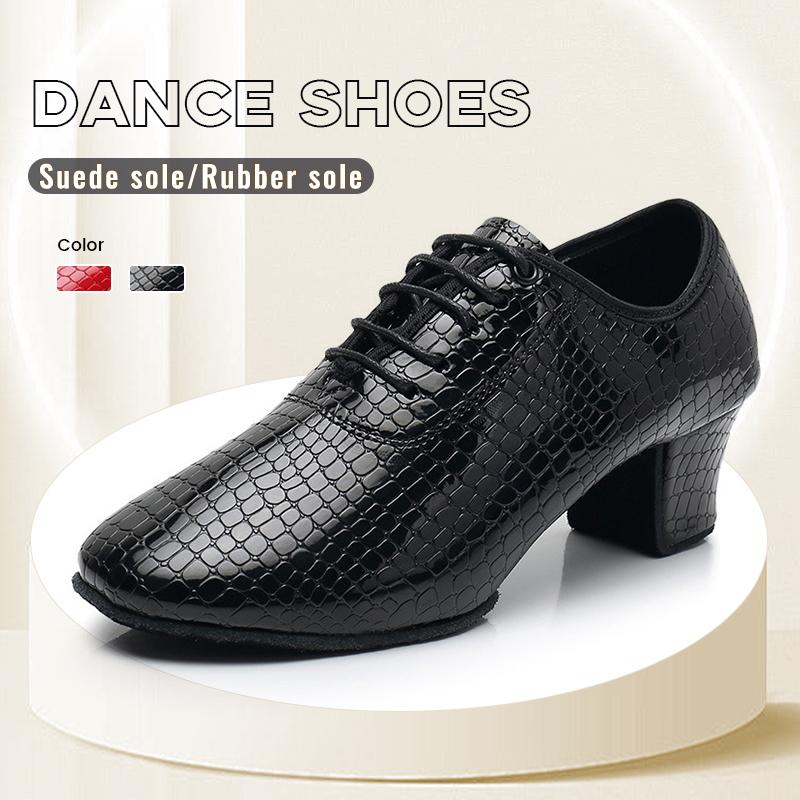 Women Modern Dance Shoes Girls Latin Waltz Salsa Beginner Practice Dance Shoes PU Leather Dance Shoes Heeled 5CM