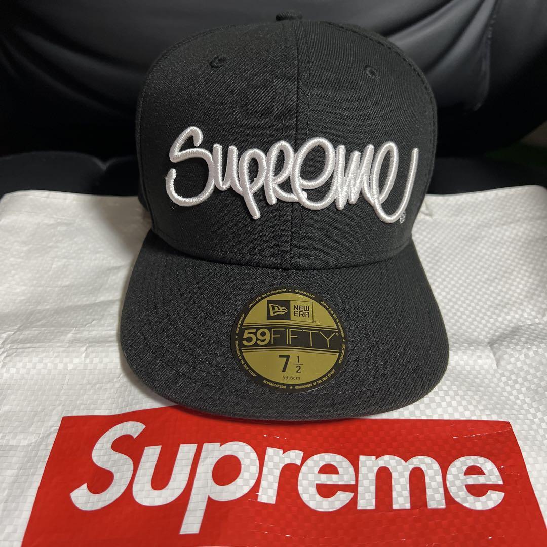 

[USED] Very popular Supreme baseball cap, black, size 7 1/2