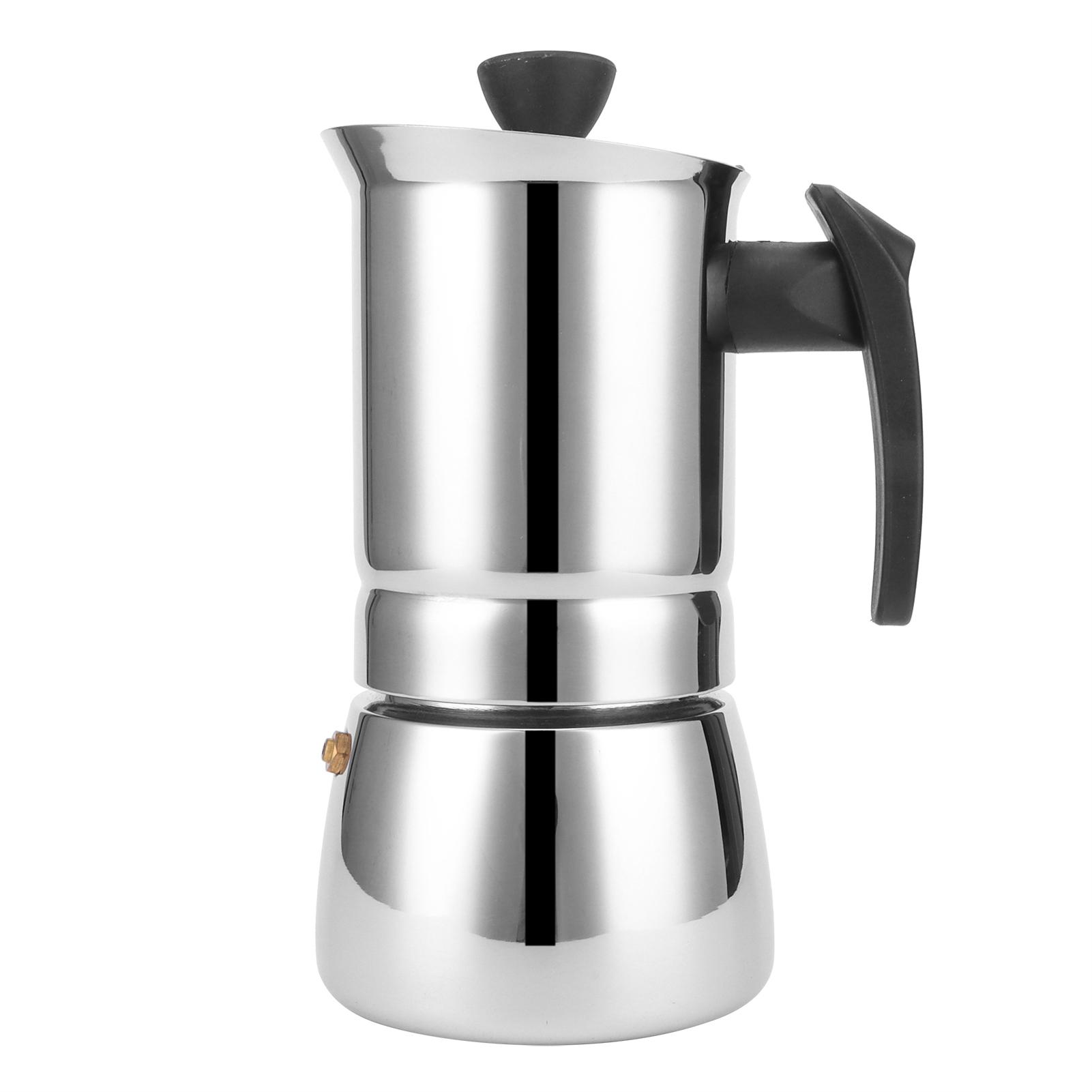 

Портативная кофеварка Moka Pot из нержавеющей стали для домашнего офиса, 6 чашек, 300 мл