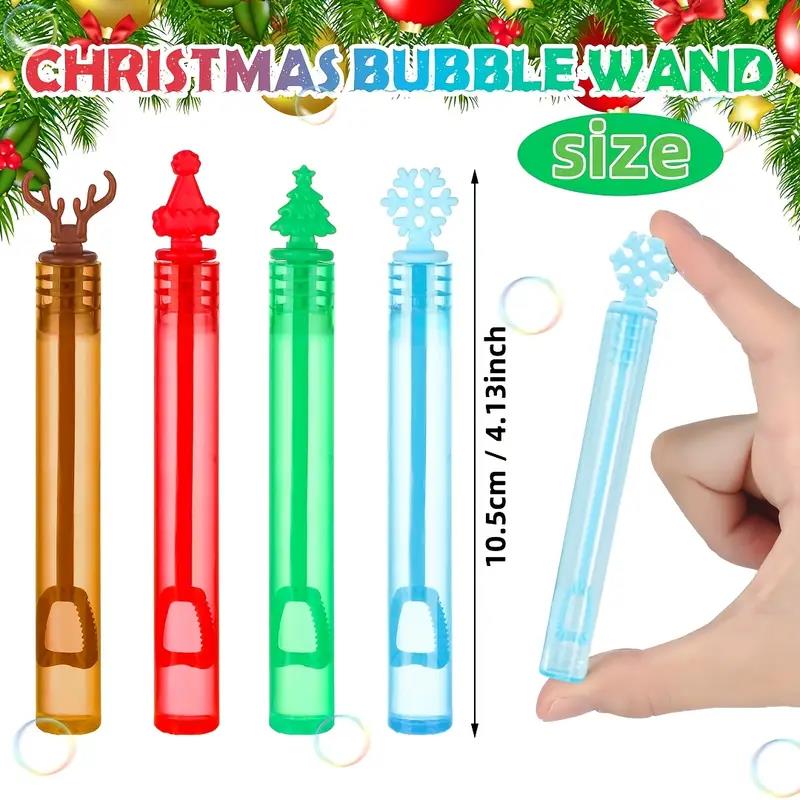 12-36Pcs Christmas Bubble Wand Tube Empty Soap Bottle (Liquid Not Included) Christmas Party Home Decoration New Year Kids Gifts