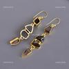 Natural Smoky Quartz Gold Plated Trendy Dangling Electroformed Earrings Jewelry V-115