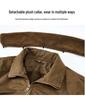 2025 Men's Fleece-Lined Warm Jacket with Detachable Fur Collar - Wear-Resistant Cotton Coat for Autumn/Winter