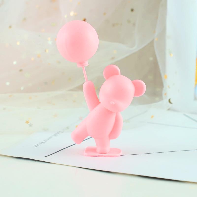 Romantic Light-Up Balloon Cake Decoration & Confession Bear Gift for Birthdays and Valentine's Day