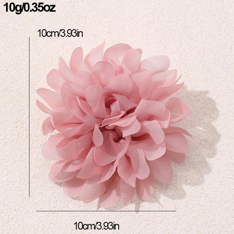 Camellia Shape Brooch Flower Theme Clothes Chiffon Breastpin for Loved Ones
