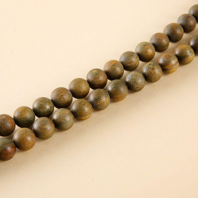 108-Bead Green Sandalwood & Boxwood Lotus Buddhist Prayer Bracelet/Necklace Set for Men/Women