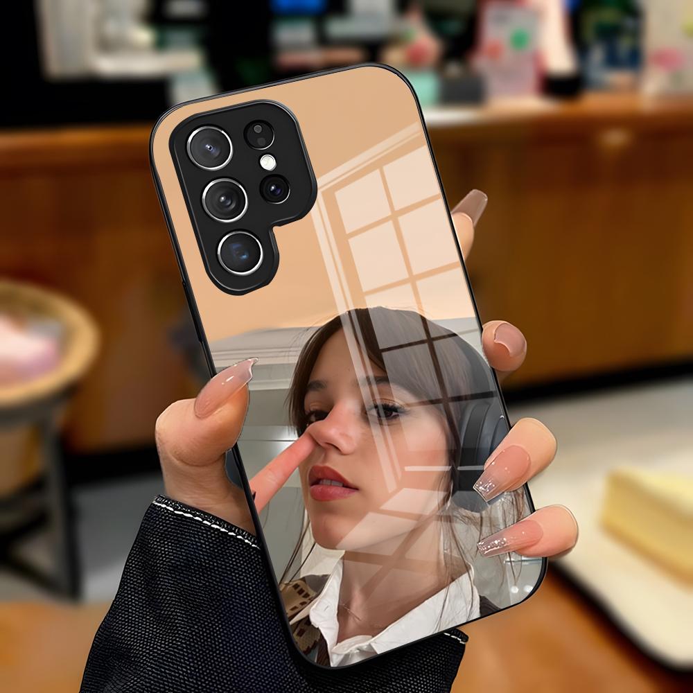 

Aesthetic Jenna Ortega Actor Phone Case For Samsung S26 S25 Plus S20 S20 Plus S22 Ultra S23 FE S21 Plus S21 Ultra Glass Cover Samsung S23 FE