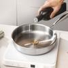 Flat Bottom Stainless Steel Frying Pan Uncoated Fried Steak Pot Skillet Frying Wok  Home